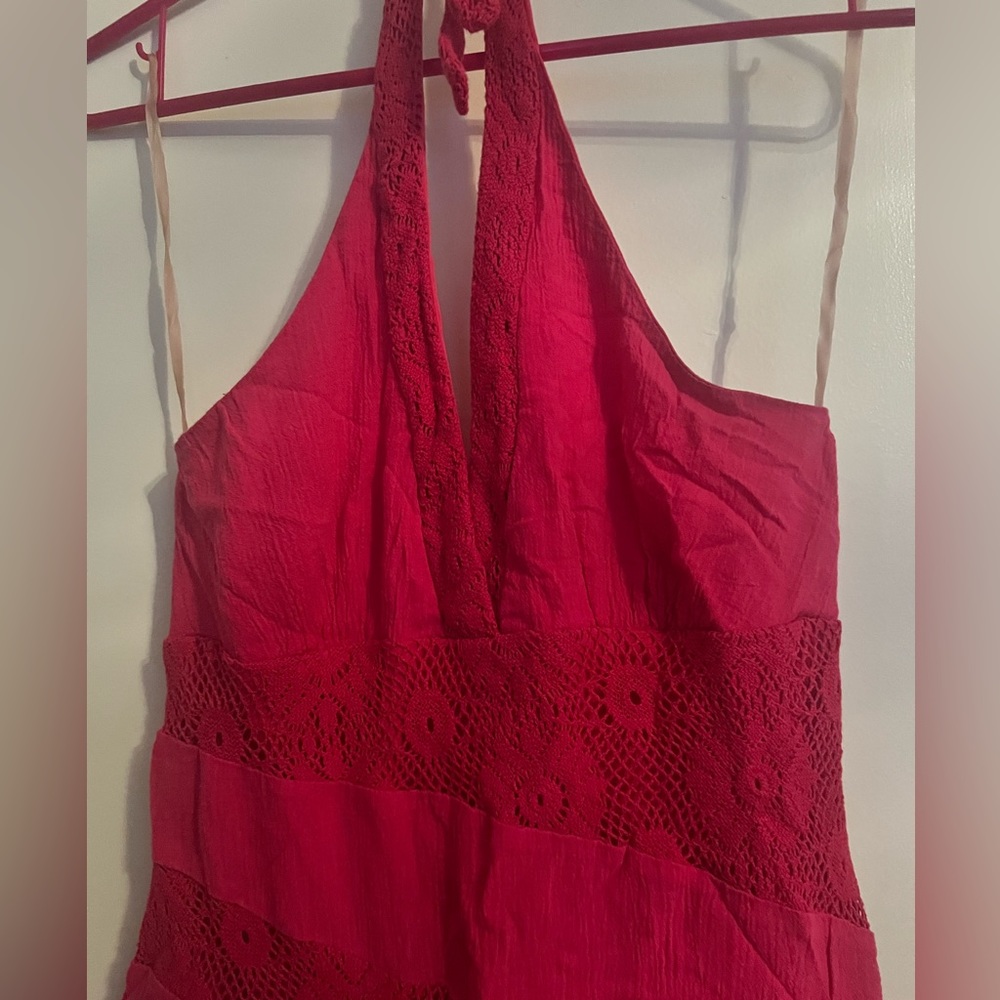 Asymmetrical halter dress